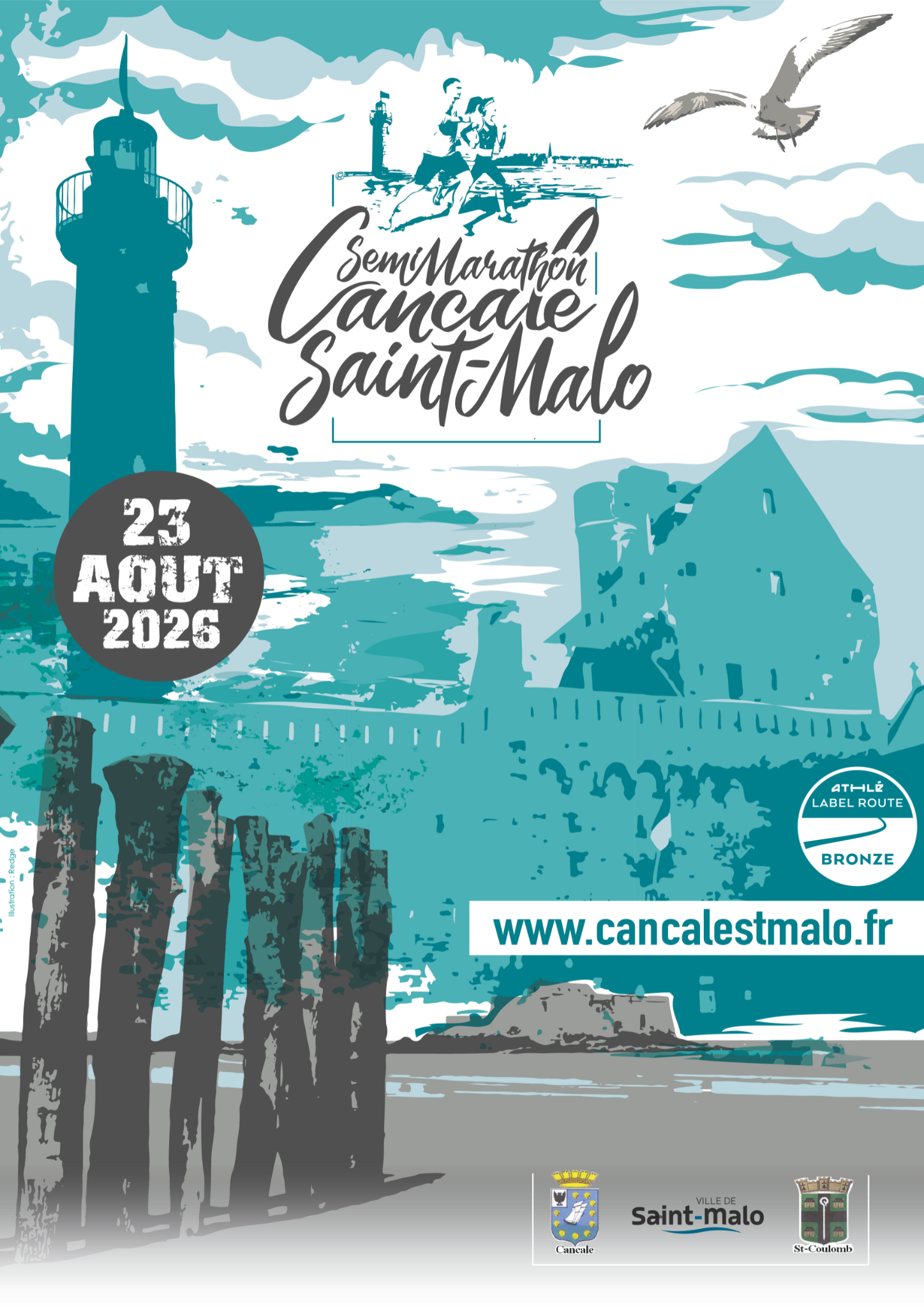 Coureurs sur la Côte d'Émeraude